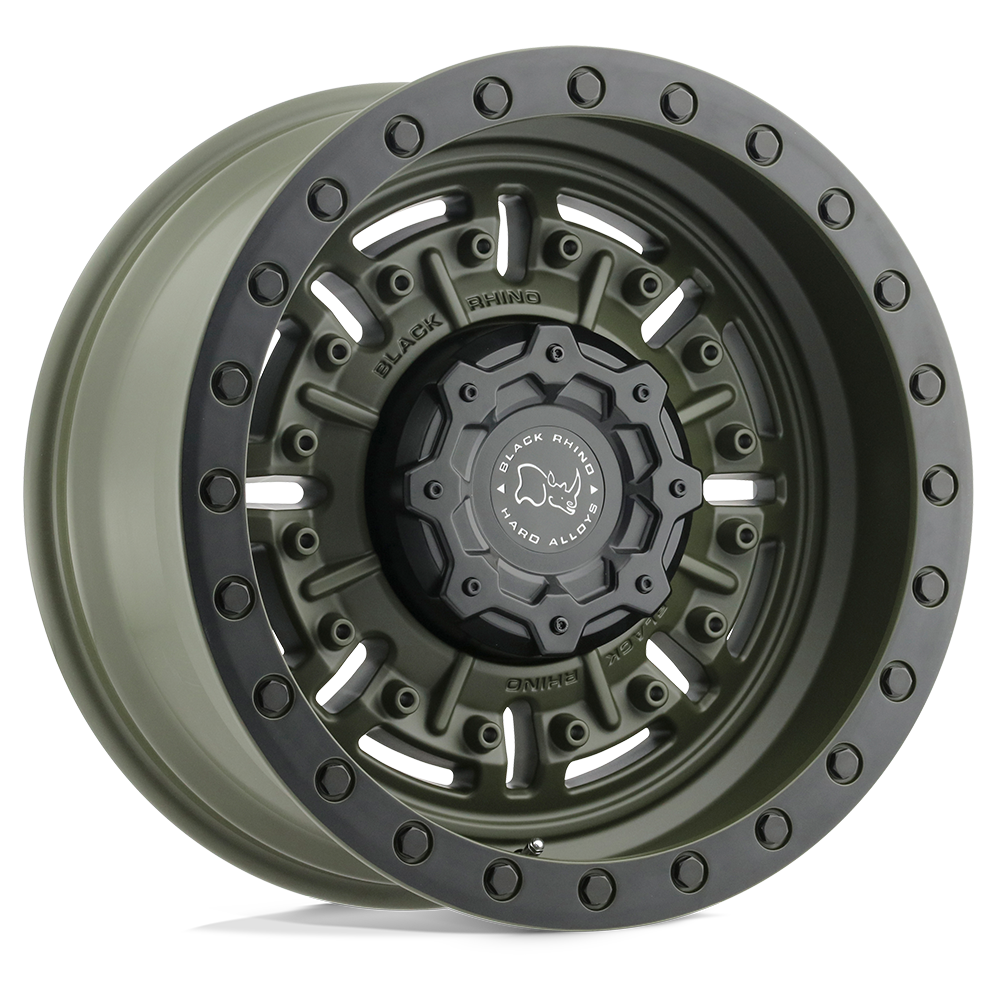 18" Black Rhino Hard Alloys ABRAMS OLIVE DRAB GREEN 6X139.7