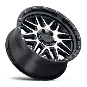20X9 Black Rhino Hard Alloys ALAMO GLOSS BLACK W/ MACH FACE 5X127