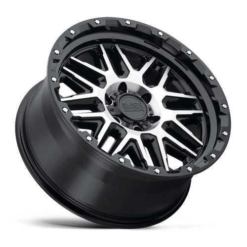 20" Black Rhino Hard Alloys ALAMO GLOSS BLACK W/ MACH FACE 6X139.7