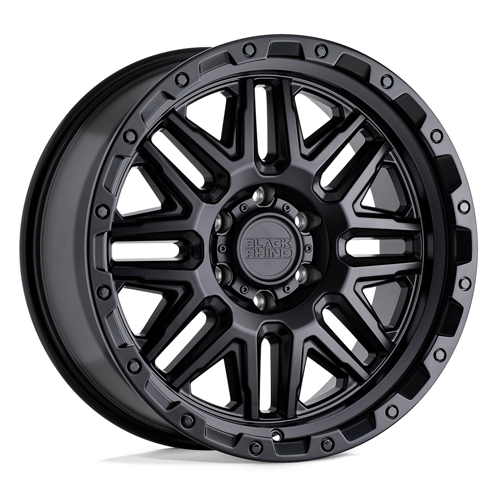 20X9 Black Rhino Hard Alloys ALAMO MATTE BLACK W/ BLACK BOLTS 6X139.7
