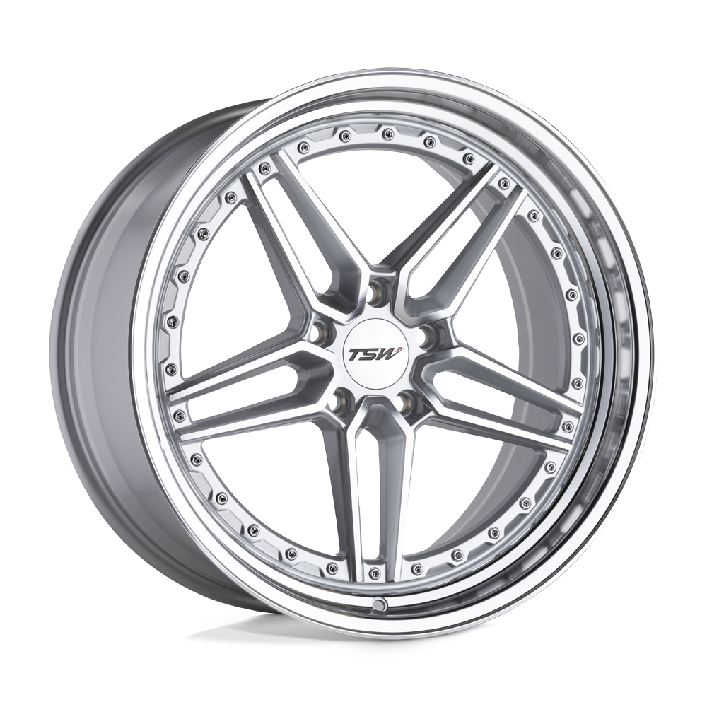 20" TSW ASCARI SILVER W/MIRROR CUT FACE & LIP 5X120