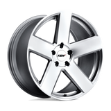 18X9.5 TSW BRISTOL SILVER W/ MIRROR CUT FACE 5X114.3