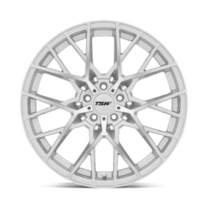 18X8.5 TSW SEBRING RIMS - SILVER W/  MIRROR CUT FACE 5X108