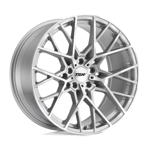 18X8.5 TSW SEBRING RIMS - SILVER W/  MIRROR CUT FACE 5X108