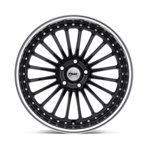 20X8.5 TSW SILVERSTONE GLOSS BLACK W/ MIRROR CUT LIP 5X120