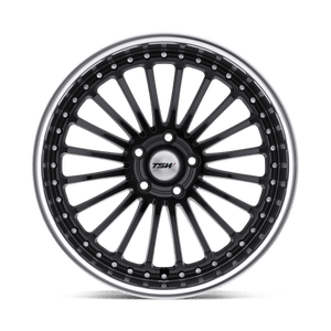 18" TSW SILVERSTONE GLOSS BLACK W/ MIRROR CUT LIP 5X114.3