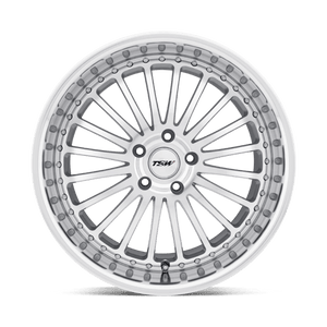 20" TSW SILVERSTONE SILVER MIRROR CUT FACE & LIP 5X112