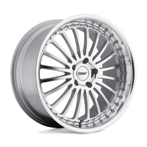 20" TSW SILVERSTONE SILVER MIRROR CUT FACE & LIP 5X108