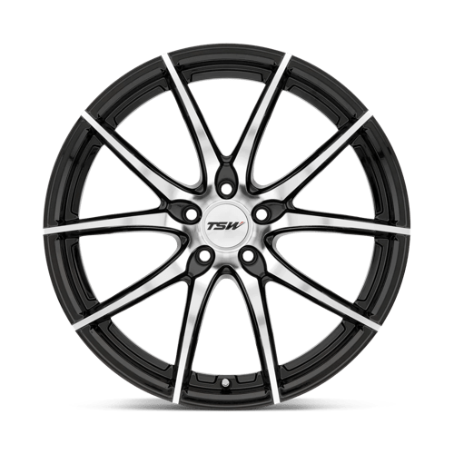 18X8.5 TSW SPRINT GLOSS BLACK W/ MIRROR CUT FACE 5X114.3