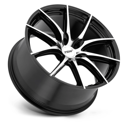 19X9.5 TSW SPRINT GLOSS BLACK W/ MIRROR CUT FACE 5X112