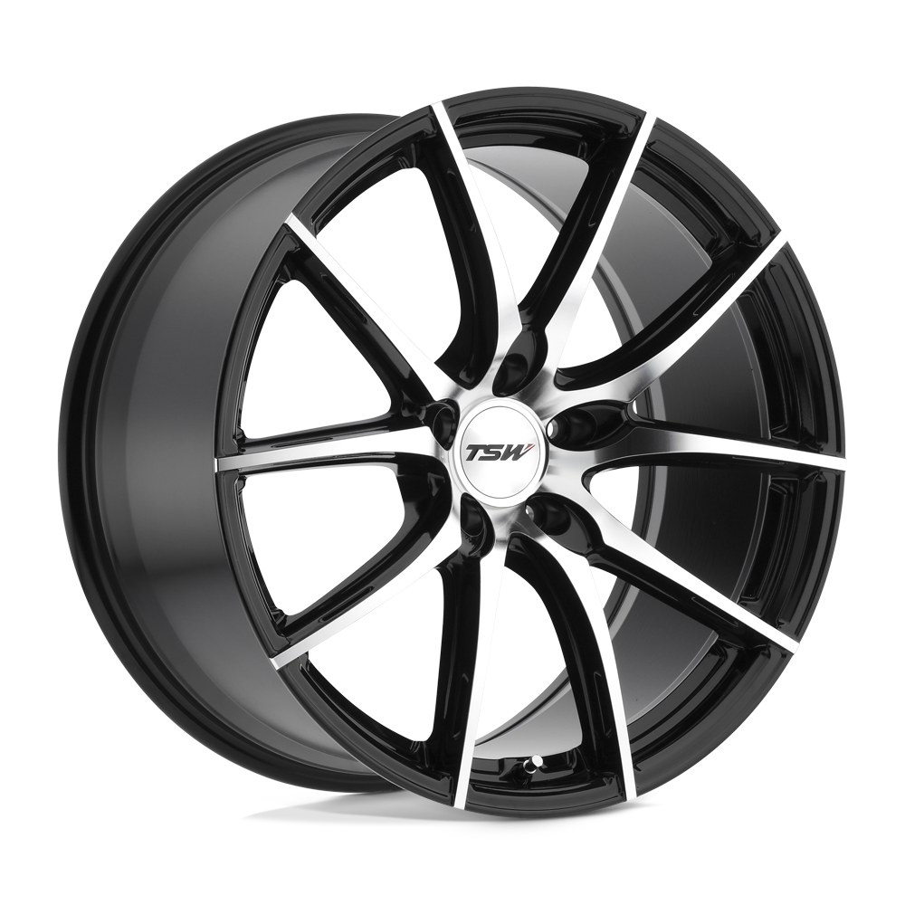 18X8.5 TSW SPRINT GLOSS BLACK W/ MIRROR CUT FACE 5X114.3