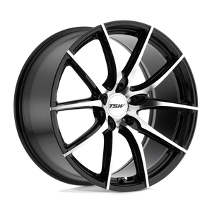 18X8.5 TSW SPRINT GLOSS BLACK W/ MIRROR CUT FACE 5X114.3