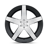 22" Status EMPIRE GLOSS BLACK W/ MACHINED FACE 5X120