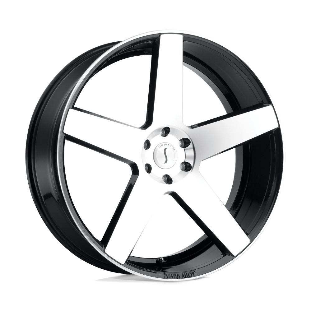 22" Status EMPIRE GLOSS BLACK W/ MACHINED FACE 5X120