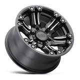 20X9.5 Black Rhino Hard Alloys ASAGAI MATTE BLACK & MACHINED 6X135