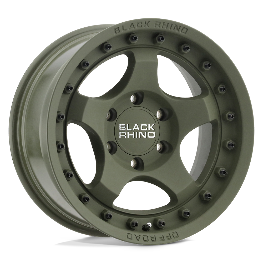 18" Black Rhino Hard Alloys BANTAM OLIVE DRAB GREEN 6X139.7