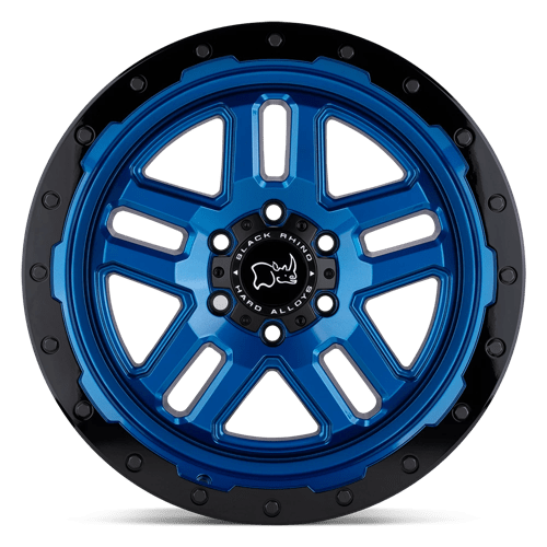 20" Black Rhino Hard Alloys BARSTOW DEARBORN BLUE W/ BLACK RING 6X135