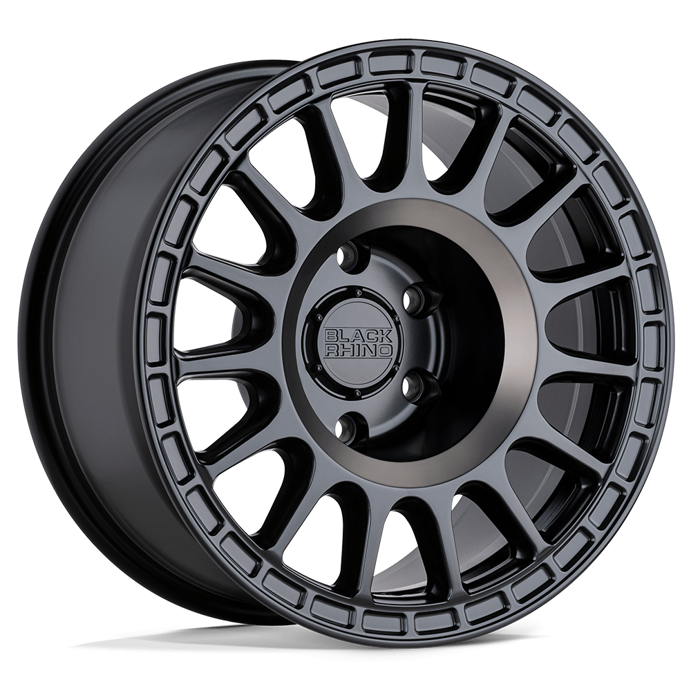 18" Black Rhino Hard Alloys SANDSTORM SEMI G-BLACK W/ MACH DARK RING 6X139.7