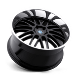 20X8.5 Beyern MESH GLOSS BLACK W/ MIRROR CUT LIP 5X120