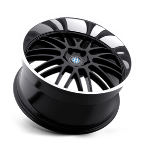 20X8.5 Beyern MESH GLOSS BLACK W/ MIRROR CUT LIP 5X120