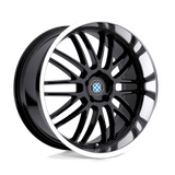 20X8.5 Beyern MESH GLOSS BLACK W/ MIRROR CUT LIP 5X120