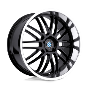 20X8.5 Beyern MESH GLOSS BLACK W/ MIRROR CUT LIP 5X120