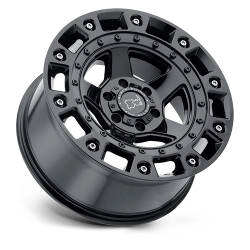 20" Black Rhino Hard Alloys CINCO GLOSS BLACK W/ STAINLESS BOLT 5X150