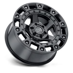 20" Black Rhino Hard Alloys CINCO GLOSS BLACK W/ STAINLESS BOLT 5X150