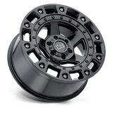 20X9.5 Black Rhino Hard Alloys CINCO GLOSS BLACK W/ STAINLESS BOLT 5X150