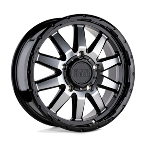 18" Black Rhino Hard Alloys EXCURSION GLOSS BLACK W/ MIRROR FACE 6X139.7