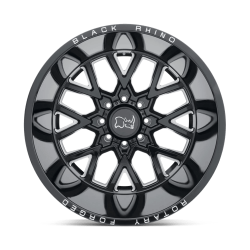 20" Black Rhino Hard Alloys GRIMLOCK GLOSS BLACK & MILLED 8X180