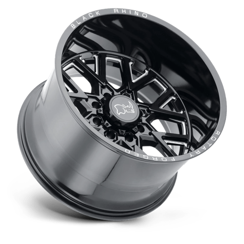 20" Black Rhino Hard Alloys GRIMLOCK GLOSS BLACK & MILLED 5X127