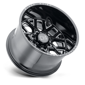 20" Black Rhino Hard Alloys GRIMLOCK GLOSS BLACK & MILLED 5X127