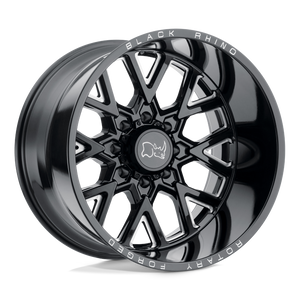 20" Black Rhino Hard Alloys GRIMLOCK GLOSS BLACK & MILLED 8X180