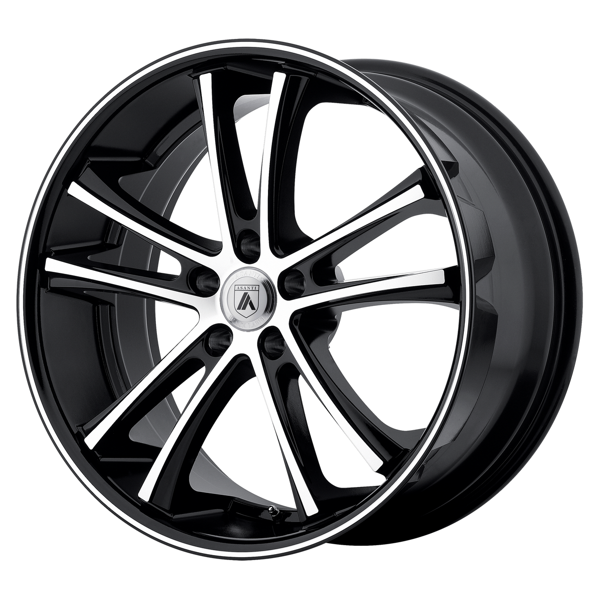 20X10 Asanti Black ABL-1 PEGASI MACHINED FACE W/ BLACK LIP 5X114.3