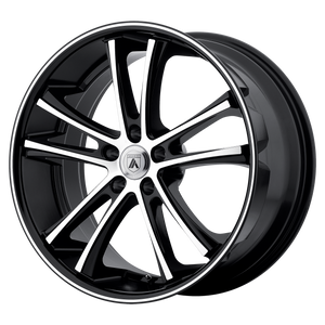 22X10 Asanti Black ABL-1 PEGASI MACHINED FACE W/ BLACK LIP 5X112