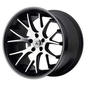20X8.5 Asanti Black ABL-3 CASTOR SILVER MACHINED W/ SS LIP 5X130