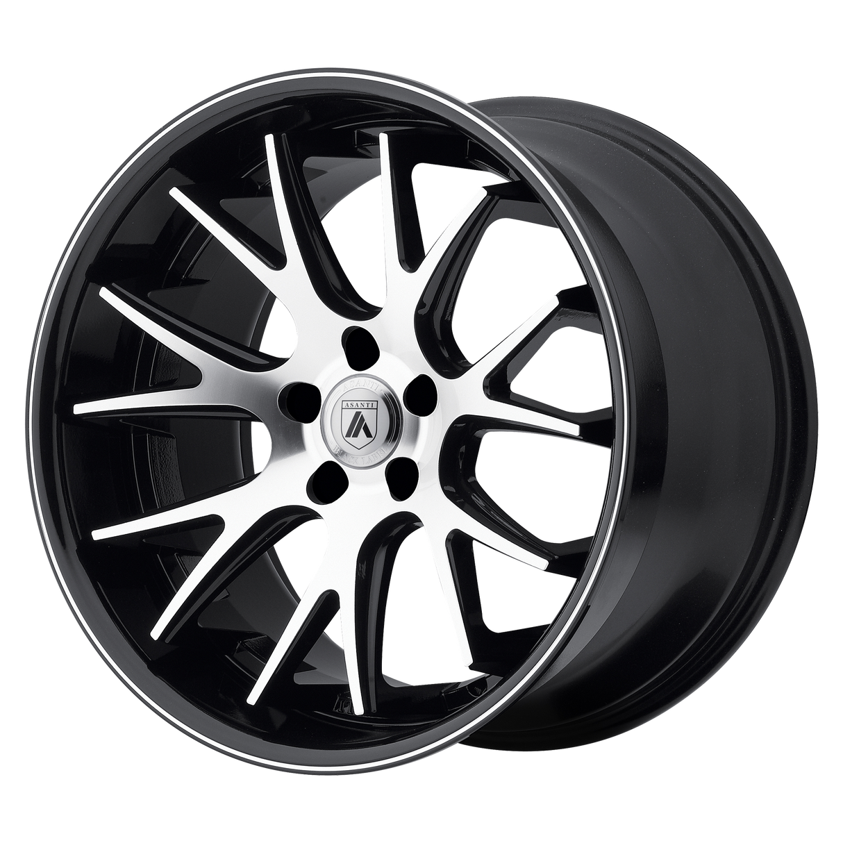 22X10.5 Asanti Black ABL-3 CASTOR SILVER MACHINED W/ SS LIP 5X112
