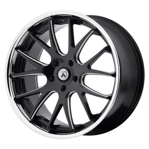 20X8.5 Asanti Black ABL-3 CASTOR MATTE BLACK MILLED W/ SS LIP 5X112