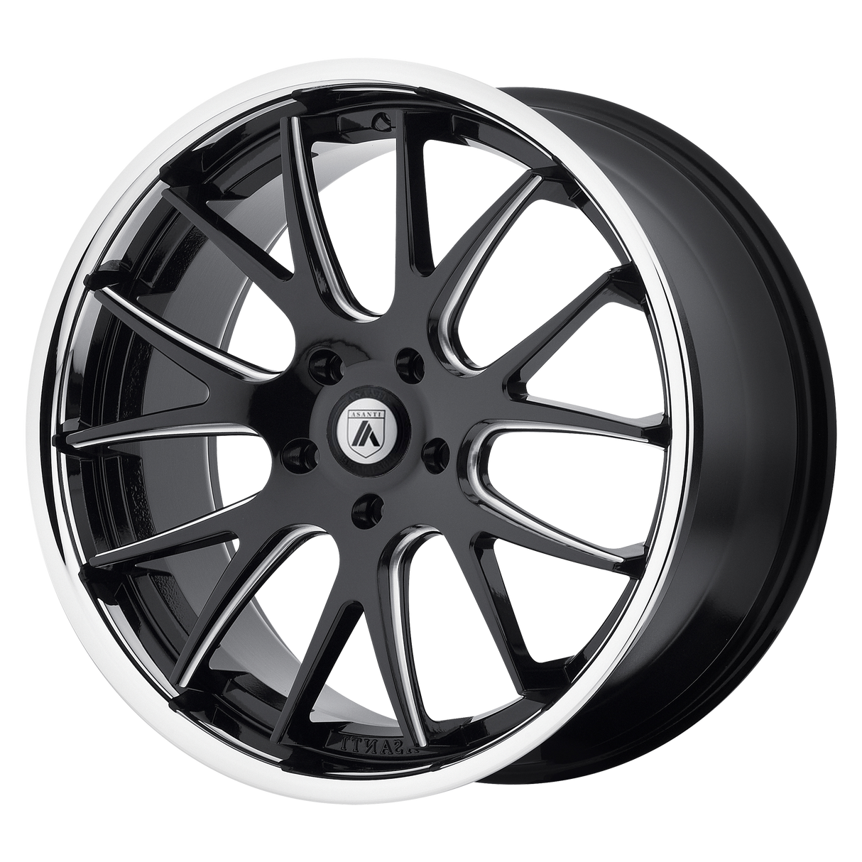 20X8.5 Asanti Black ABL-3 CASTOR MATTE BLACK MILLED W/ SS LIP 5X115