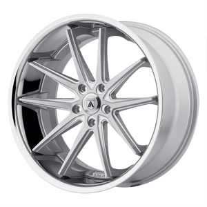 20X8.5 Asanti Black ABL-5 ALTAIR SILVER MACHINED W/ SS LIP 5X120