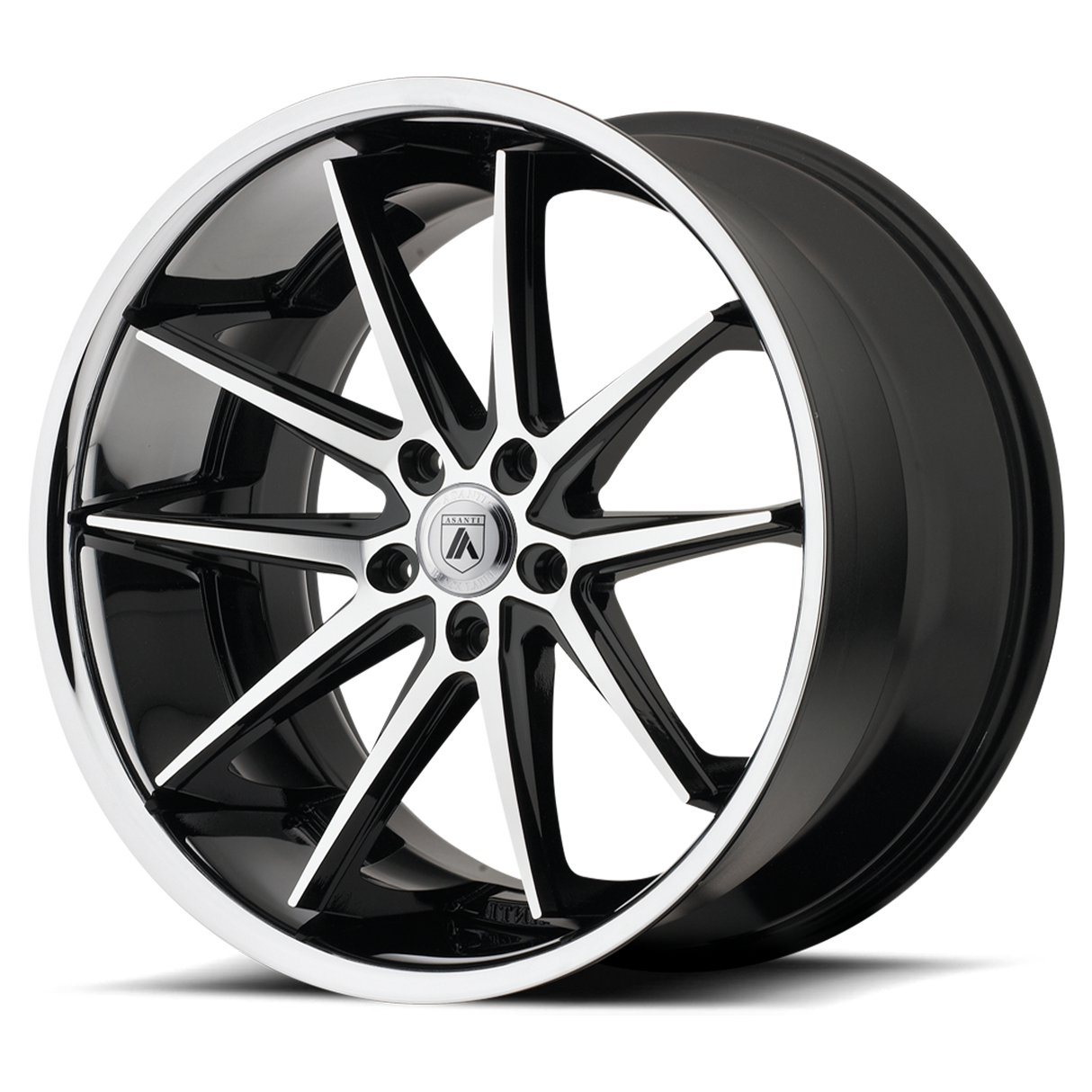 20X8.5 Asanti Black ABL-5 ALTAIR MACHINED FACE W/ SS LIP 5X112