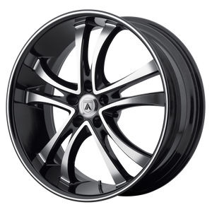 22X9 Asanti Black ABL-6 MACHINED FACE W/ BLACK LIP 5X114.3