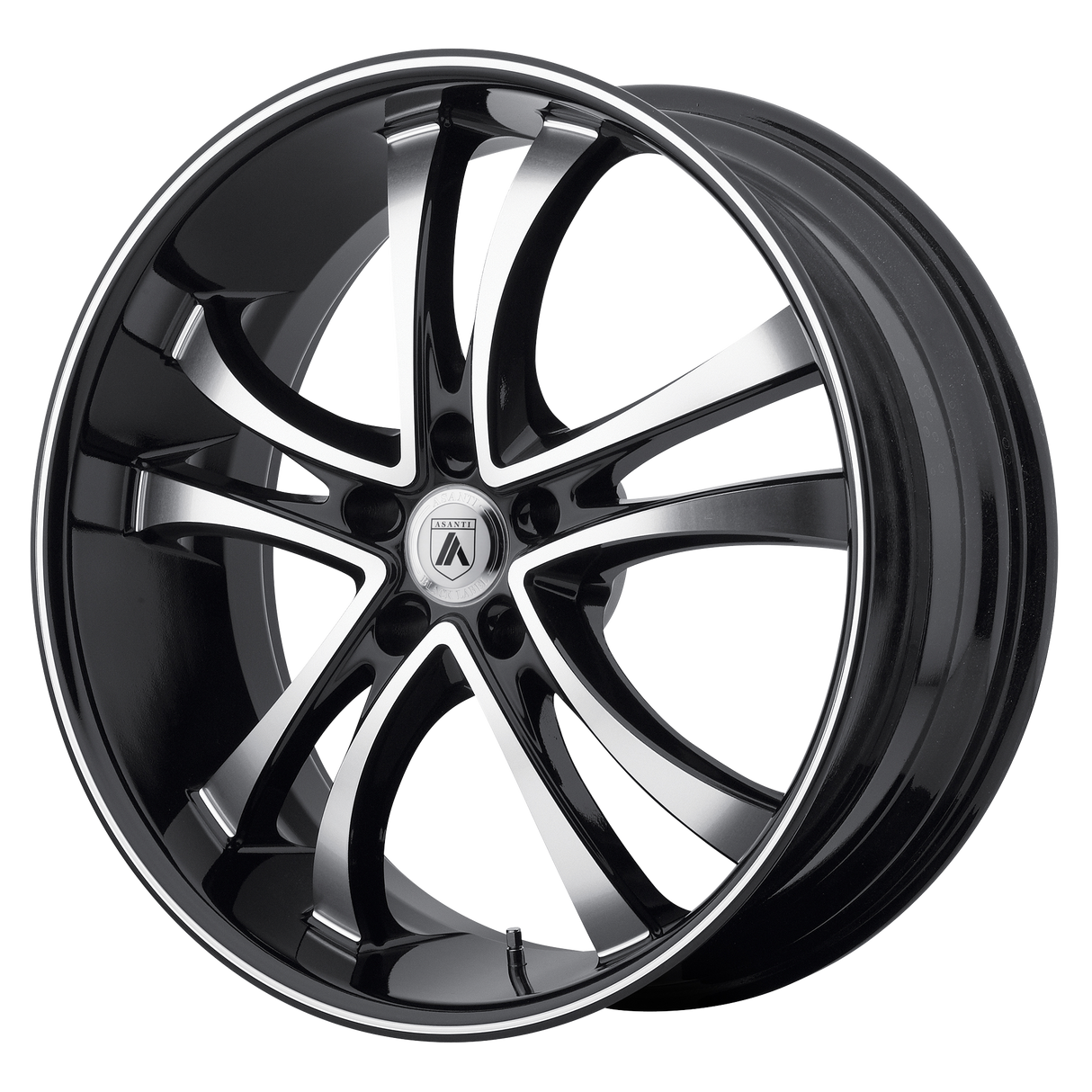 22X9 Asanti Black ABL-6 MACHINED FACE W/ BLACK LIP 5X108