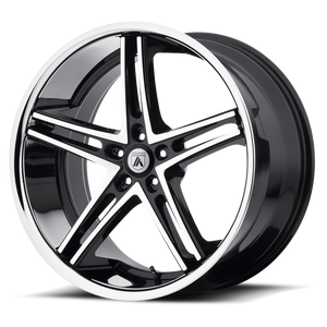 20X8.5 Asanti Black ABL-7 MACHINED FACE W/ SS LIP 5X114.3
