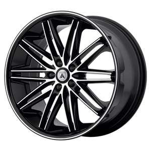 20X10 Asanti Black ABL-10 POLLUX MACHINED FACE W/ BLACK LIP 5X112