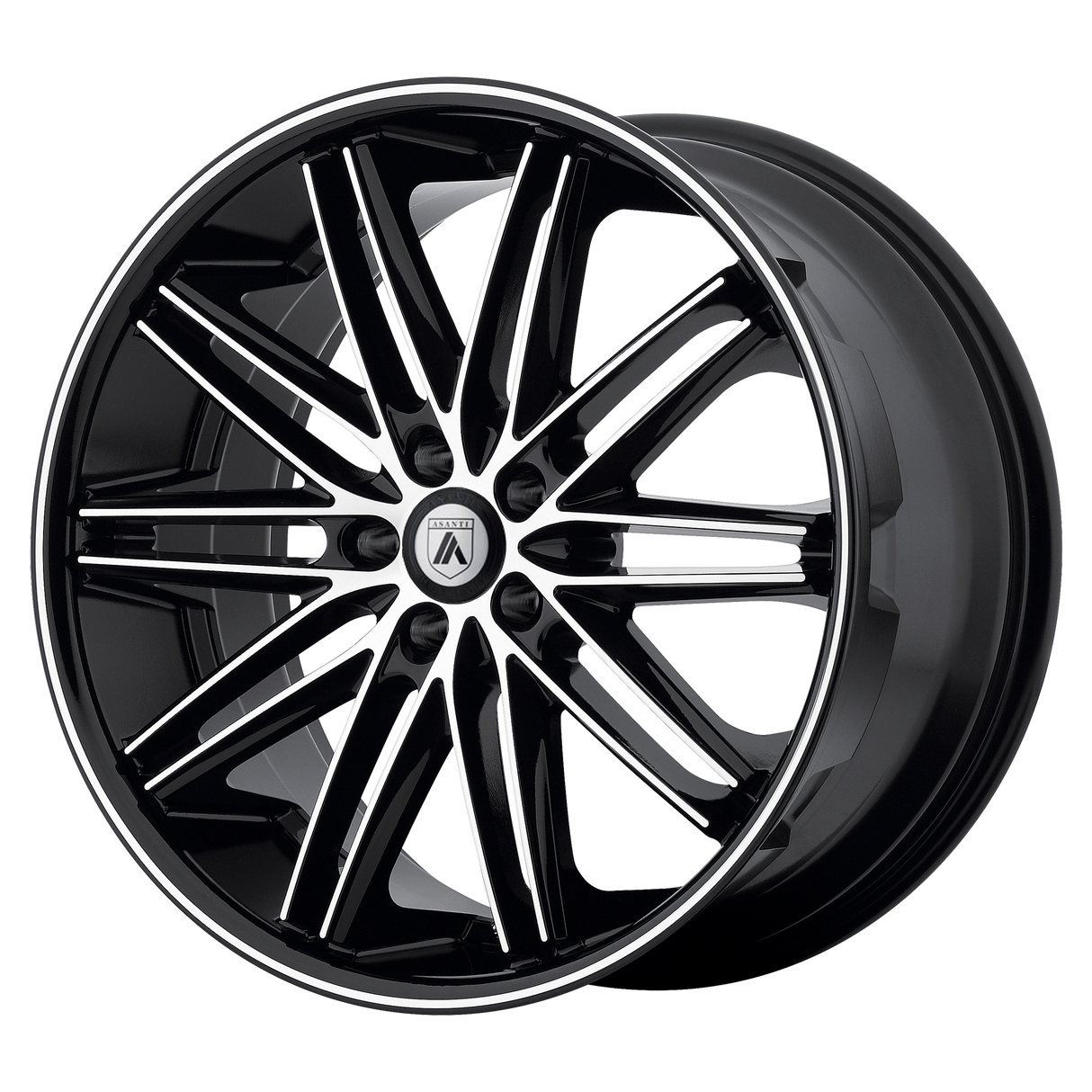 22X9 Asanti Black ABL-10 POLLUX MACHINED FACE W/ BLACK LIP 5X114.3