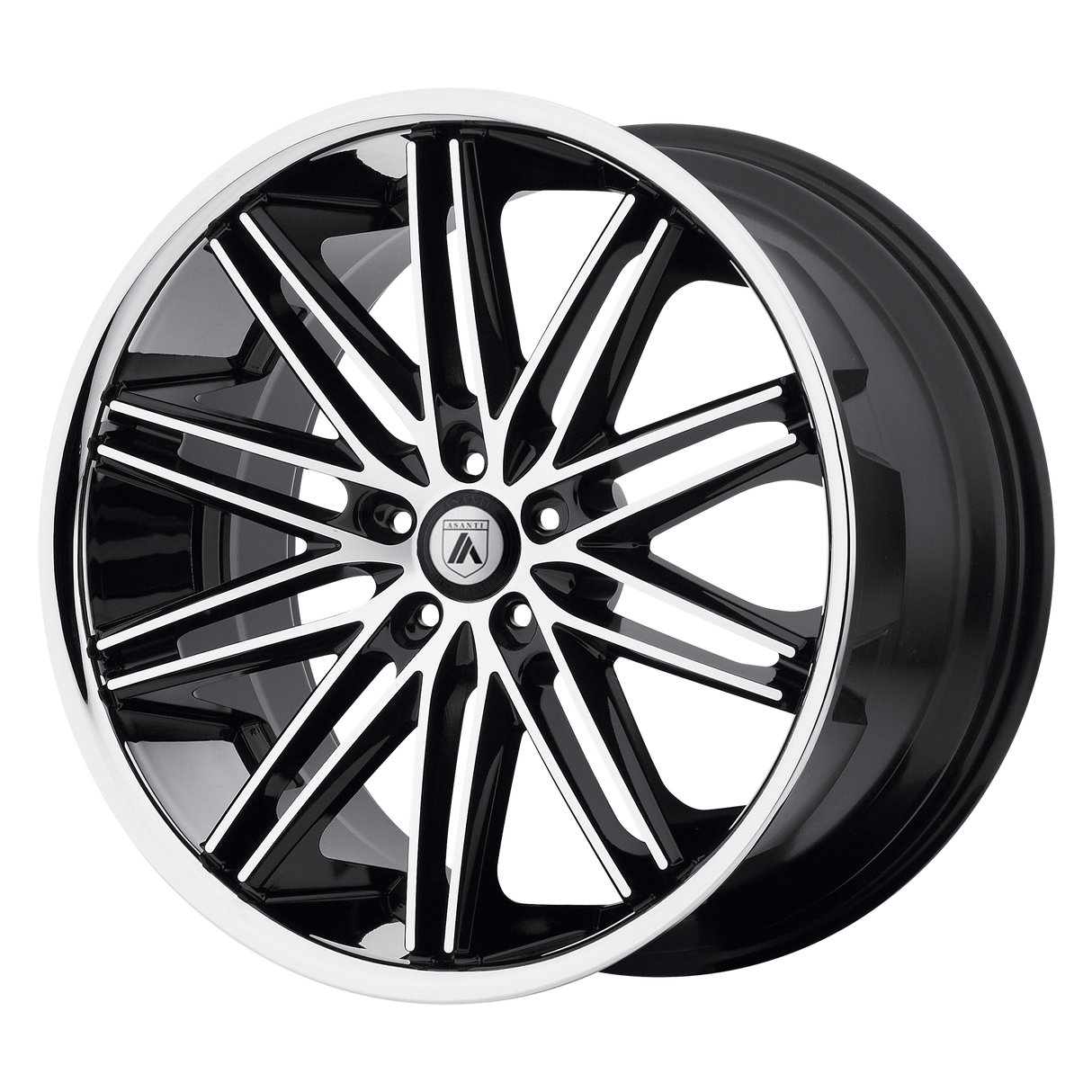 20X8.5 Asanti Black ABL-10 POLLUX MACHINED FACE W/ SS LIP 5X112