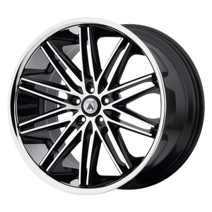 20X8.5 Asanti Black ABL-10 POLLUX MACHINED FACE W/ SS LIP 5X115