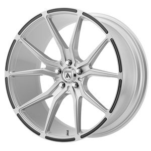 22X10.5 Asanti Black ABL-13 VEGA BRUSH SILVER W/ CARBON INSERTS 5X112